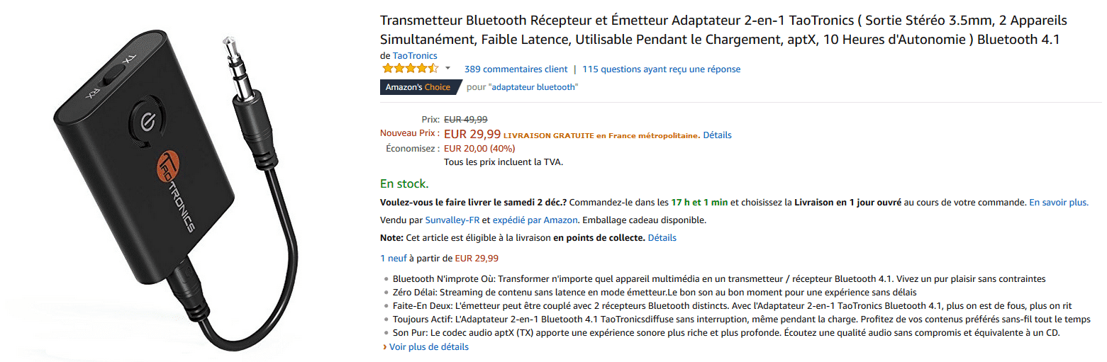Emeteur recepteur Taotronics