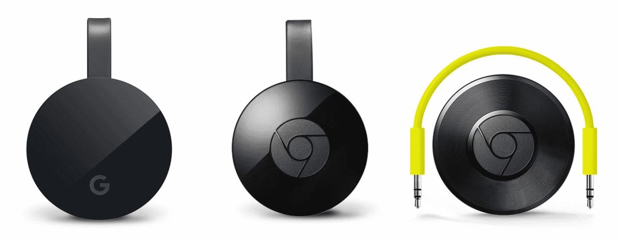 3 différents types de chromecast