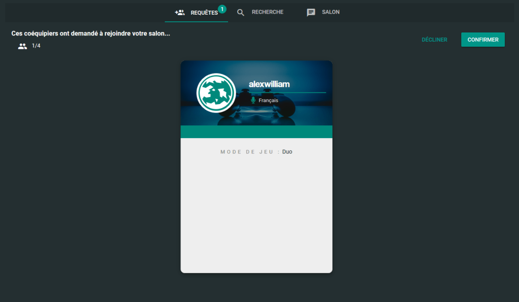 capture d'écran du salon de jeu vidéo sur flare