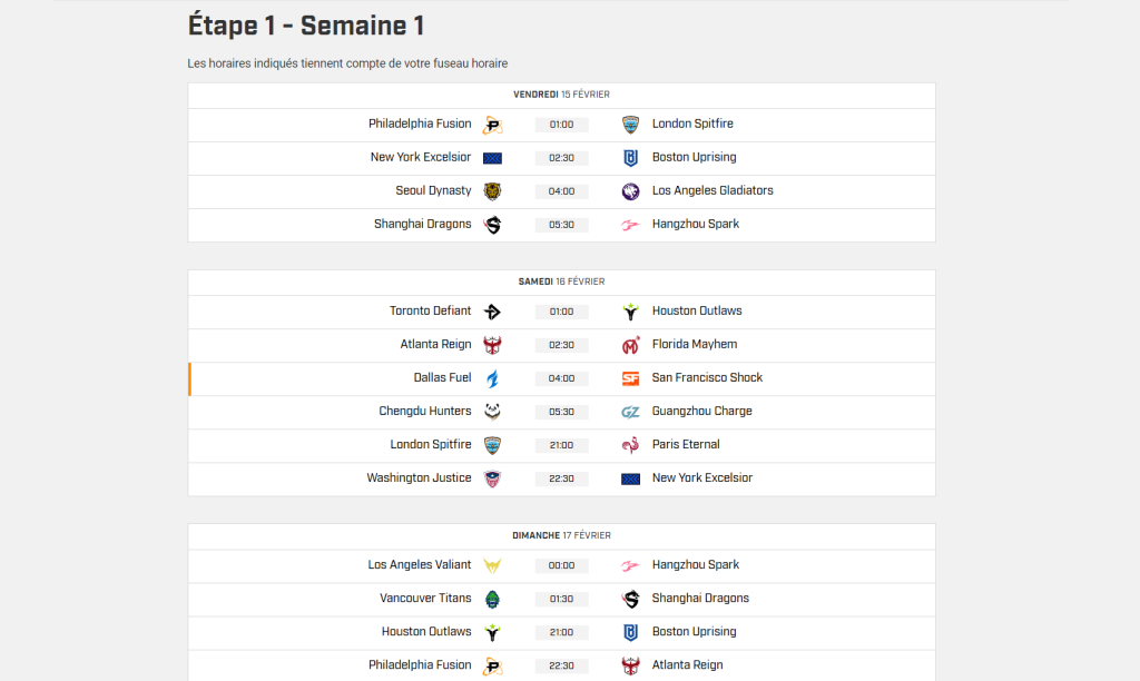 Horaires
